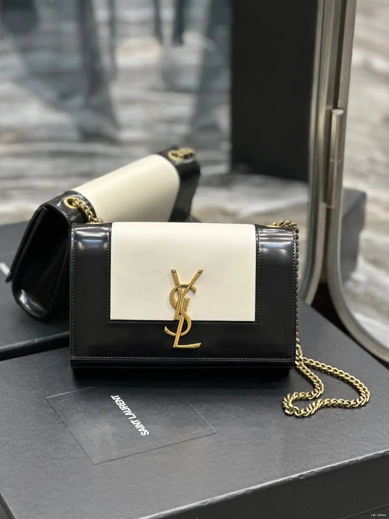 Repzbay REP shoulder leather small YSL bag two-tone Kate 0522
